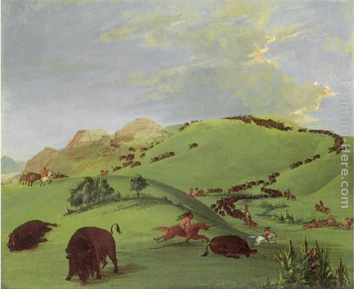 George Catlin Buffalo Chase, Mouth of the Yellowstone